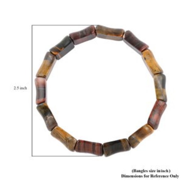 South African Tiger's Eye Stretch Bracelet 150.50 ctw - Picture 4 of 5